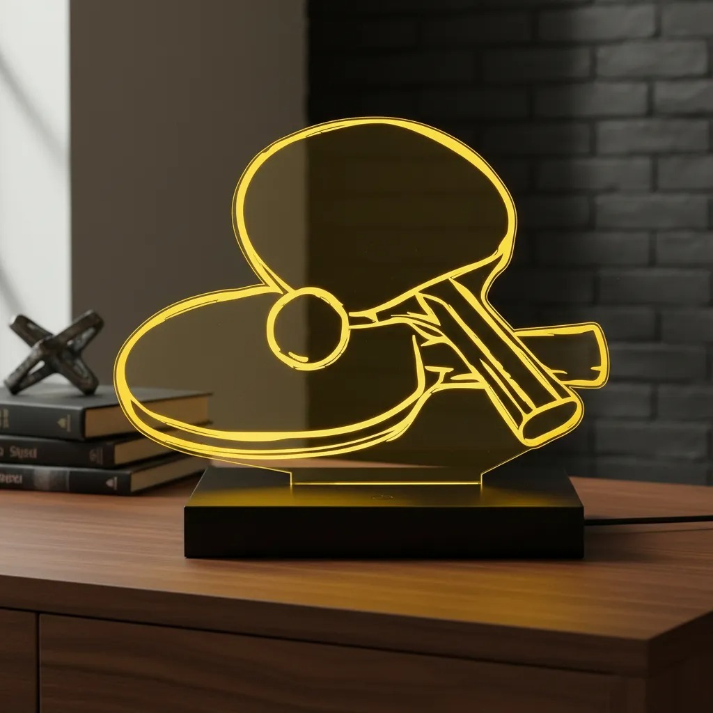 Luminária Led 3d | Ping pong Tenis de Mesa | Abajur Presente Criativo Decoração