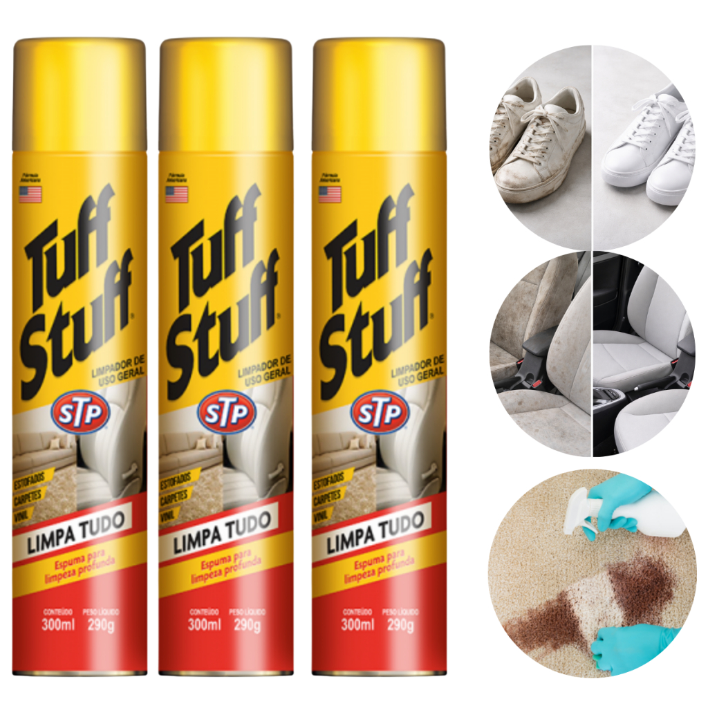 Tuff Stuff Limpa Tudo Espuma Tira Manchas Para Uso Geral Casa Carro Roupa Sofá Estofado - Kit 3 Tuff Stuff