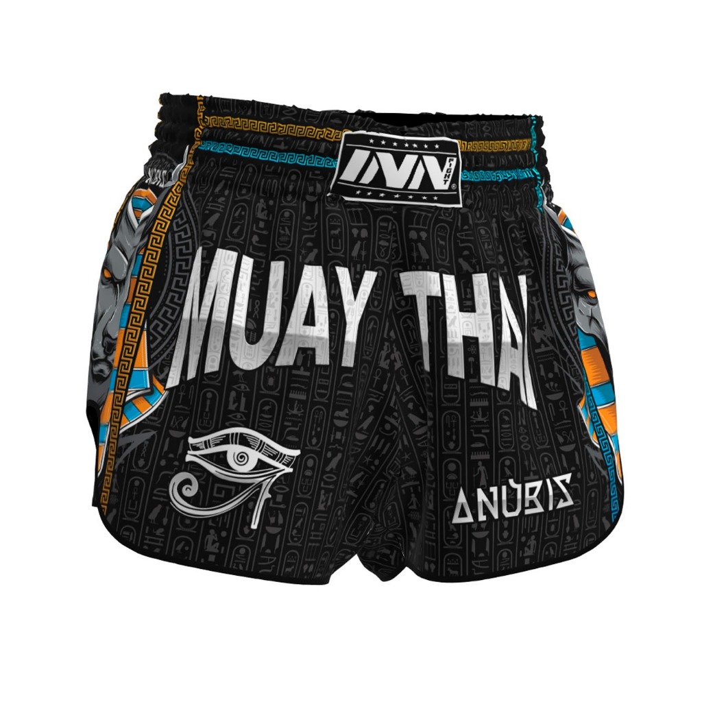 Short Muay Thai Unissex Tailandes Linha Deuses da Guerra Anubis Egito Premium Classico