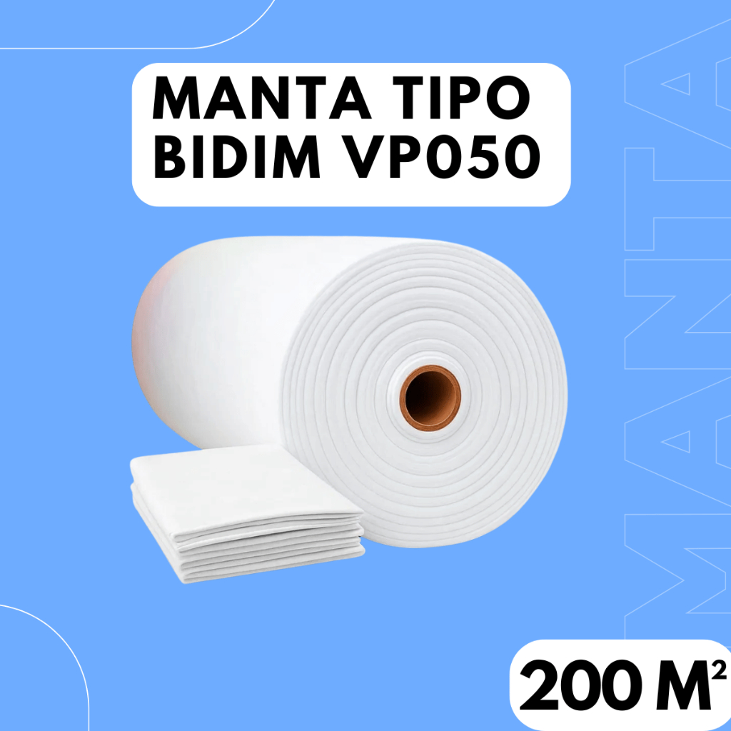 Manta Estrutural VP50 200m Poliéster Branco Telhados Impermeabilização Isolamento Termoacústico