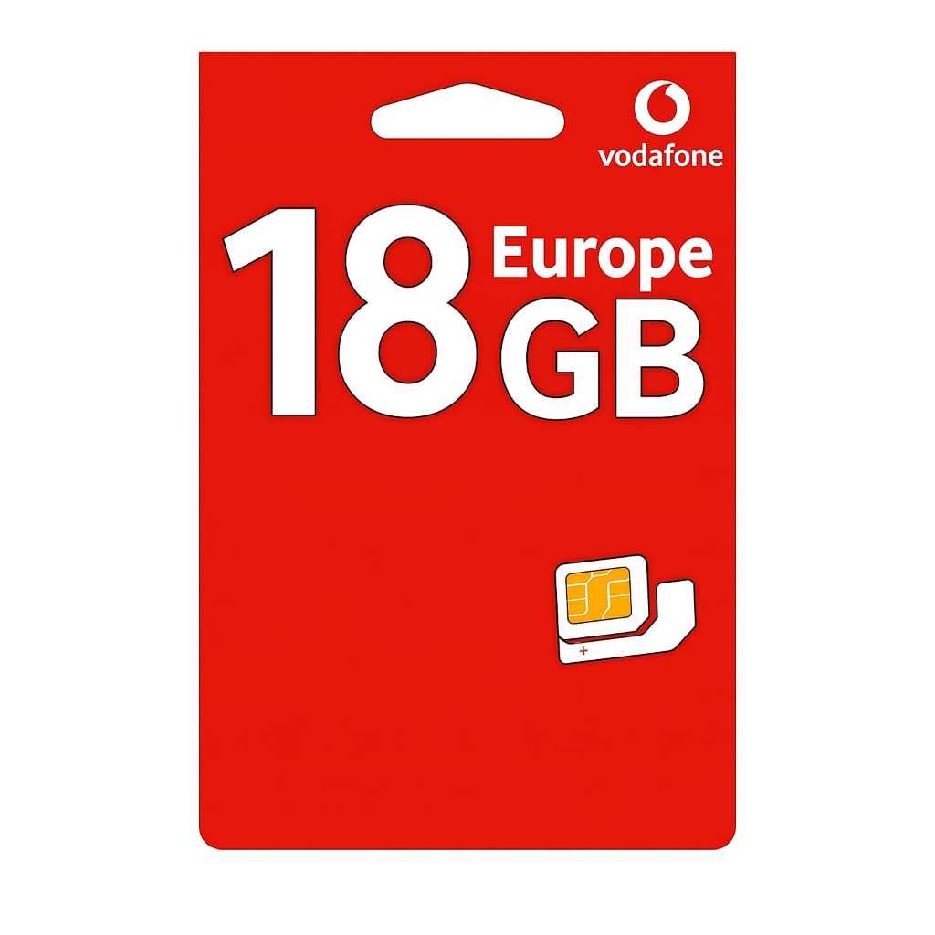 Chip Europa Vodafone + Franquia 18GB + Chamadas - 30 Dias em Oferta na Shopee