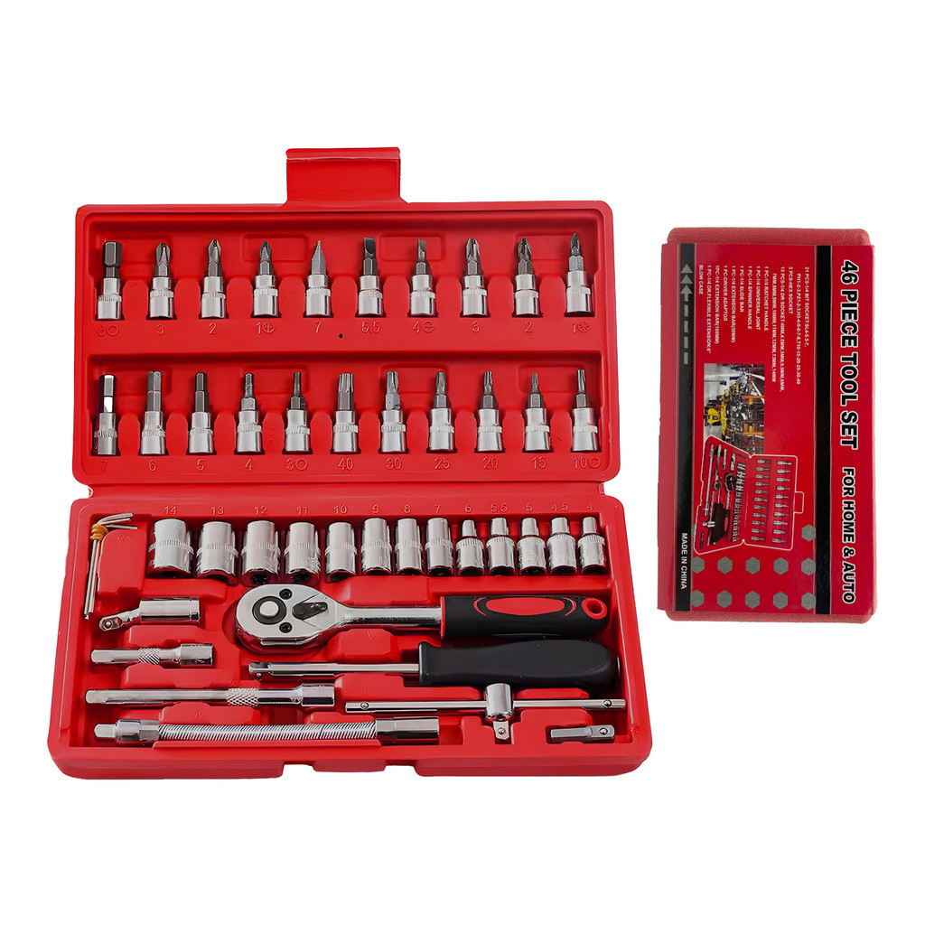 Kit 46 Chave Catraca Jogo De Soquetes Allen Torx Ferramentas