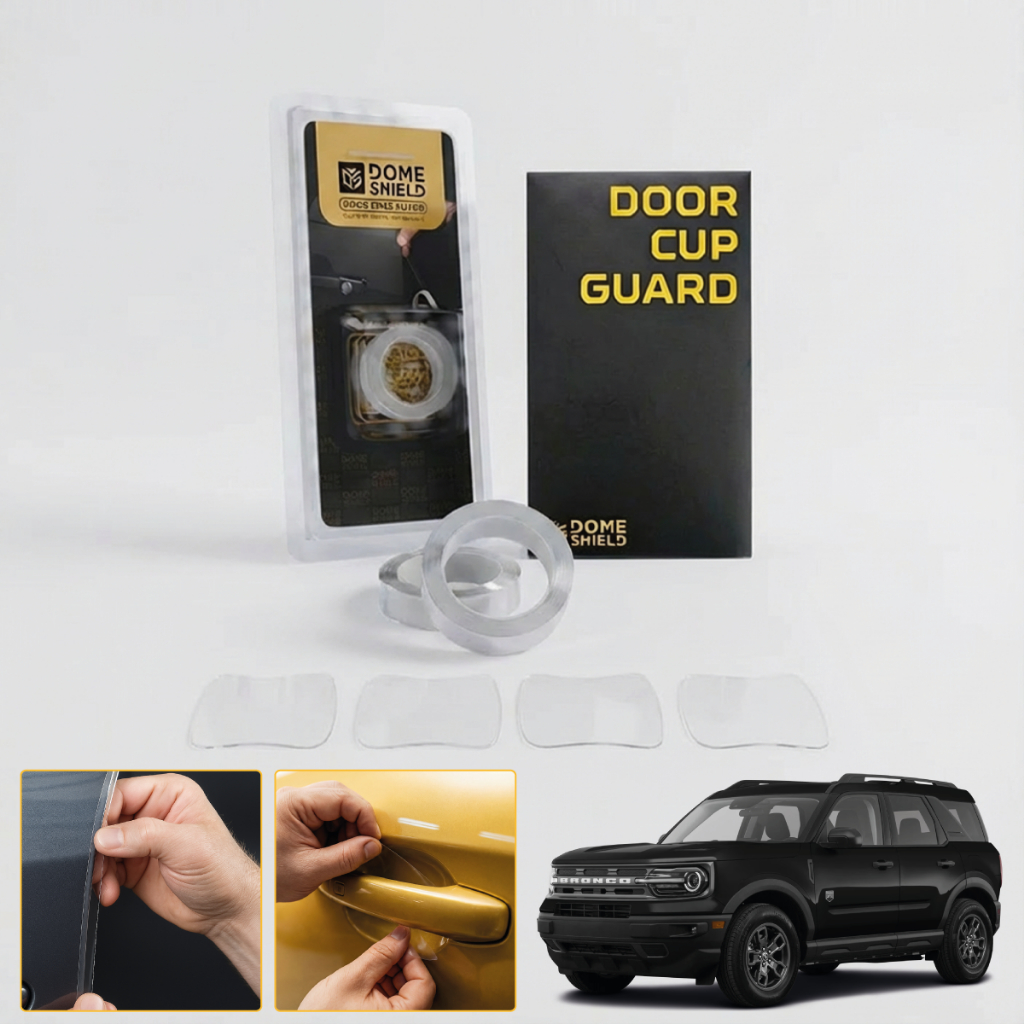 Ford Bronco - Kit Adesivo Película PPF Porta Copa Maçaneta + Cantos Porta Protetor Transparente Carro