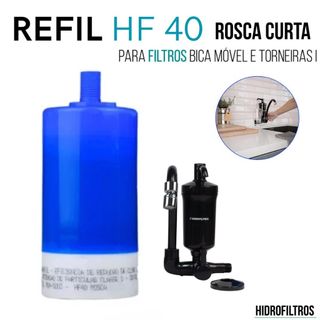 1, 2 ou 3 Refil Vela Filtro HF-40 Rosca Curta Universal para Filtro Torneira Bica Móvel Pop One