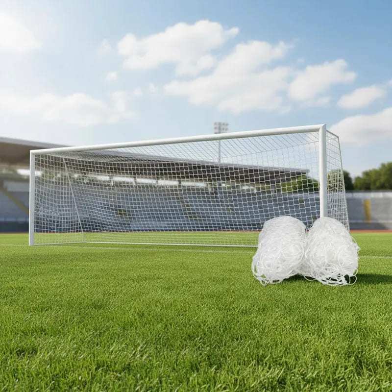 Par Rede de Trave Gol Futebol Campo Véu Profissional Fio Nylon 2