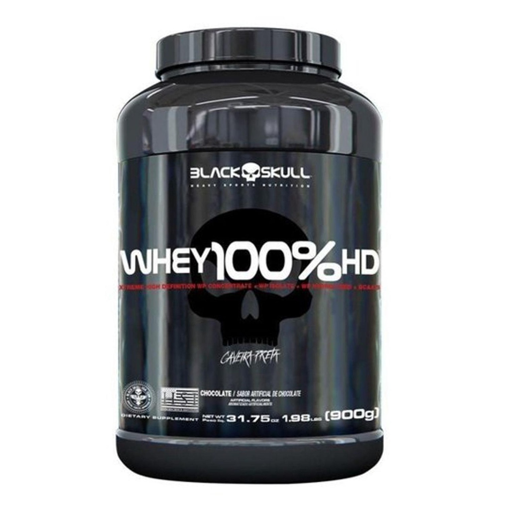 Whey Protein 100% Hd Pote 900g Black Skull em Oferta na Shopee