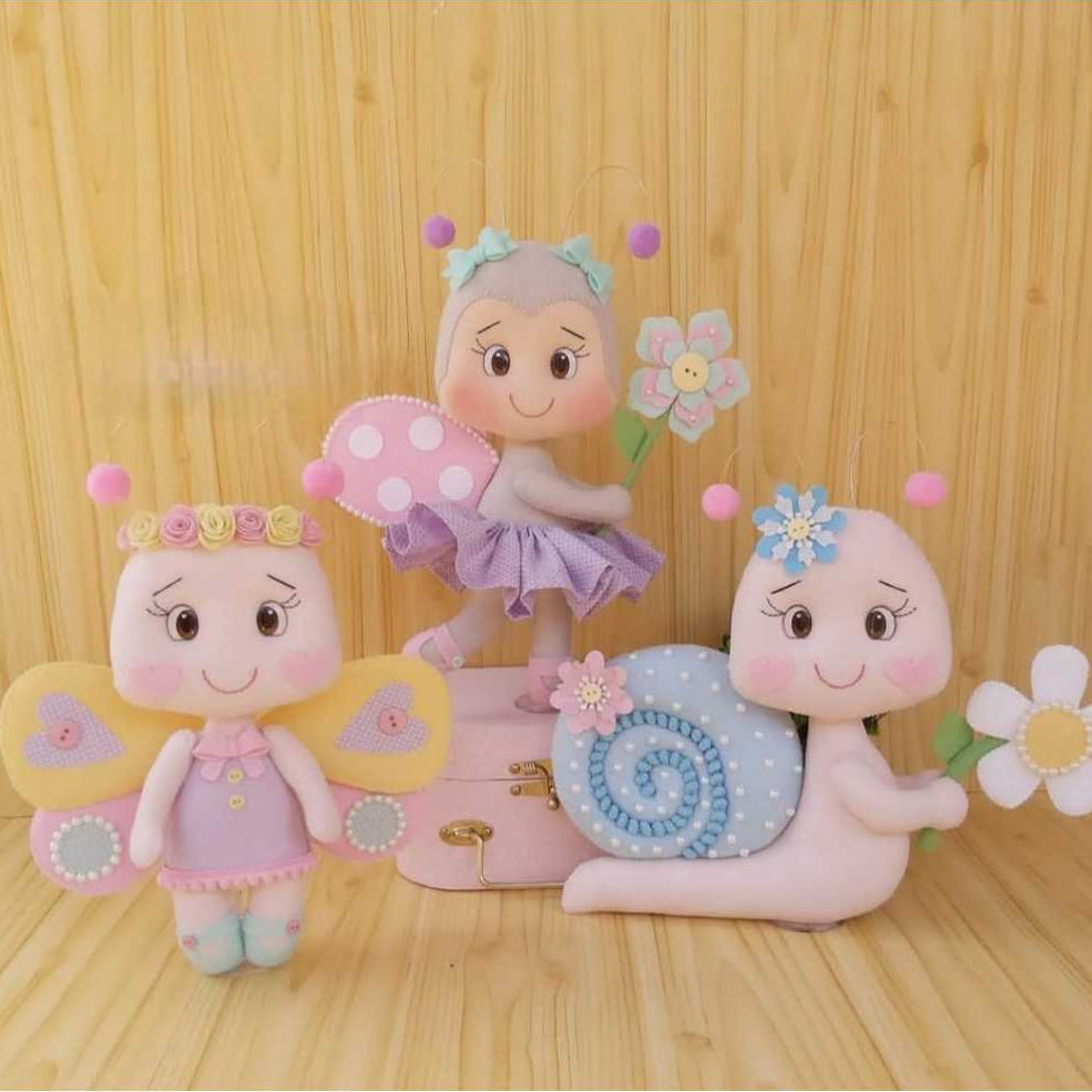 Jardim Encantado em Feltro Para Decoração de Festas Lembrancinhas 3 peças em Oferta na Shopee