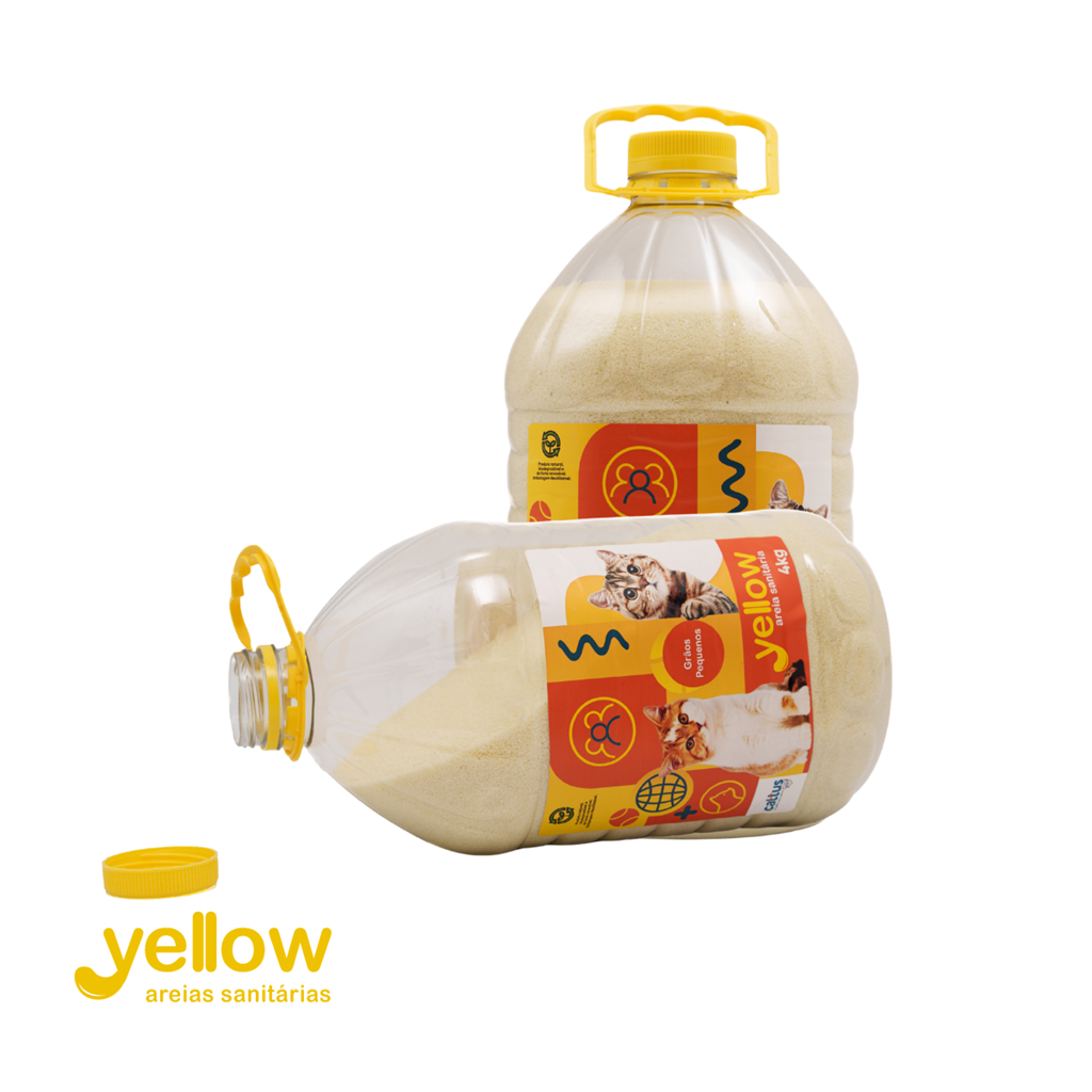 Areia Sanitária Yellow 4kg Galão - Biodegradável e Sem Cheiro