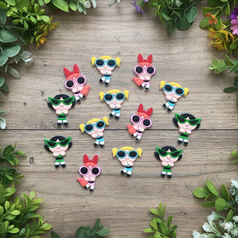 kit aplique Emborrachado Infantil meninas super poderosas Fofo Artesanato Laceira Laços em Oferta na Shopee