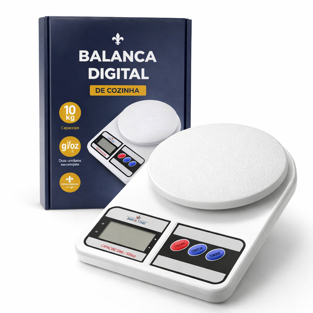 Balança de Cozinha Digital 10kg | Medição Precisa e Rápida | Ideal para Receitas