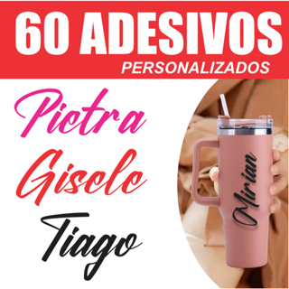 60 Adesivos de Nomes Personalizados – Ideal para Taças, Garrafinhas, Cadernos, Copos e Muito Mais em Oferta na Shopee