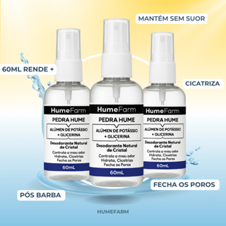 Pedra Hume Spray 60ml Com Glicerina Rende 300 Aplicações Desodorante de Cristal em Oferta na Shopee