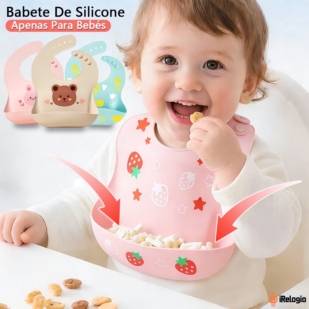 Babador Bandana Impermeável Ajustável De Silicone Fácil De Limpar Resistente E Durável  Para Alimentação Bebê