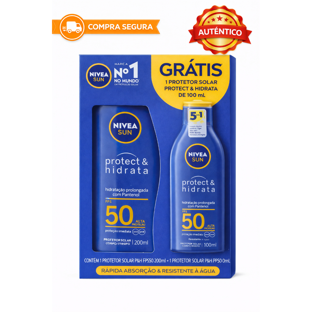 Kit Protetor Solar Nivea Sun FPS50 Protect & Hidrata 200ml + 100ml