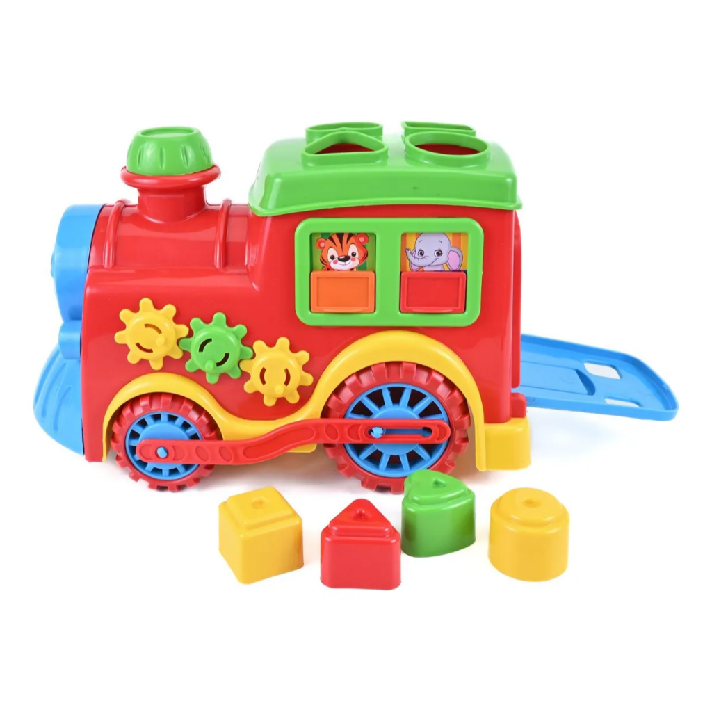 trenzinho brinquedo mini colorido divertido baby com pecinhas divplast em Oferta na Shopee
