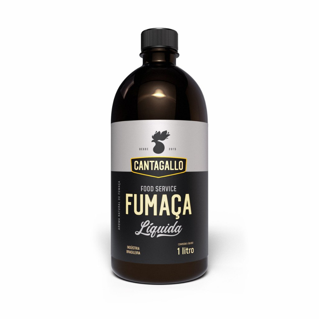 Fumaça Líquida CantaGallo 1L Essência Defumada Linha Profissional Food Service Sem Glúten Cozinha