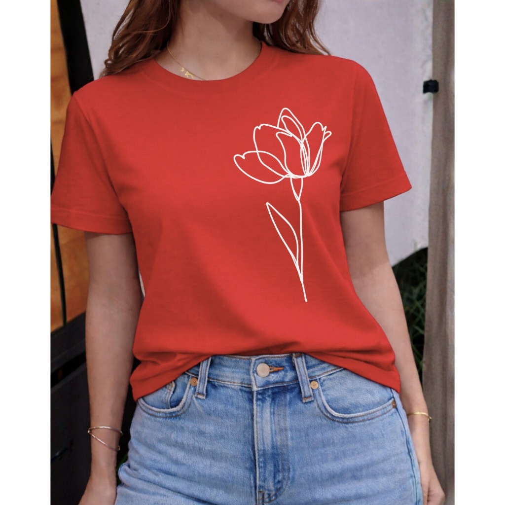 Camiseta Camisa Feminina 100% Algodão Estampada Floral Estilo Casual Delicada Fashion Diversas Ocasiões Envio Imediato