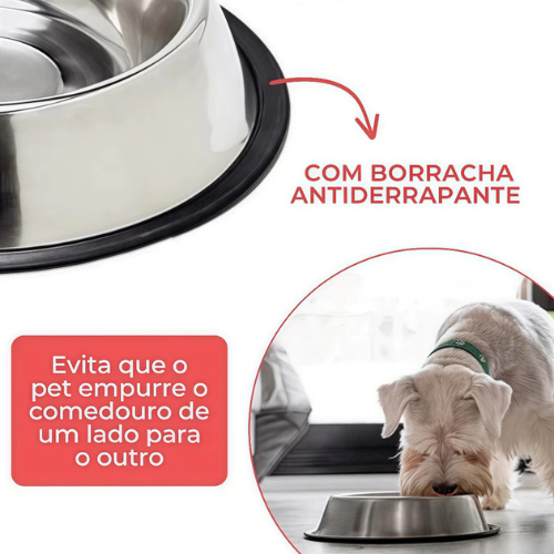 Comedouro e Bebedouro De Inox Para Cachorro Gato Pet e Outros, Base Antiderrapante - 150ml a 900ml — imagem 2 de 2