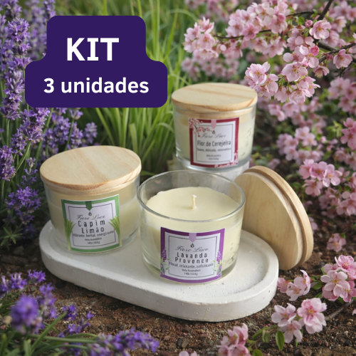 Kit 3 Velas Perfumadas Aromáticas 100g envio imediato | Cheirosa | Presente | Chá Branco | Lavanda em Oferta na Shopee
