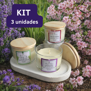 Kit 3 Velas Perfumadas Aromáticas 100g envio imediato | Cheirosa | Presente | Chá Branco | Lavanda em Oferta na Shopee