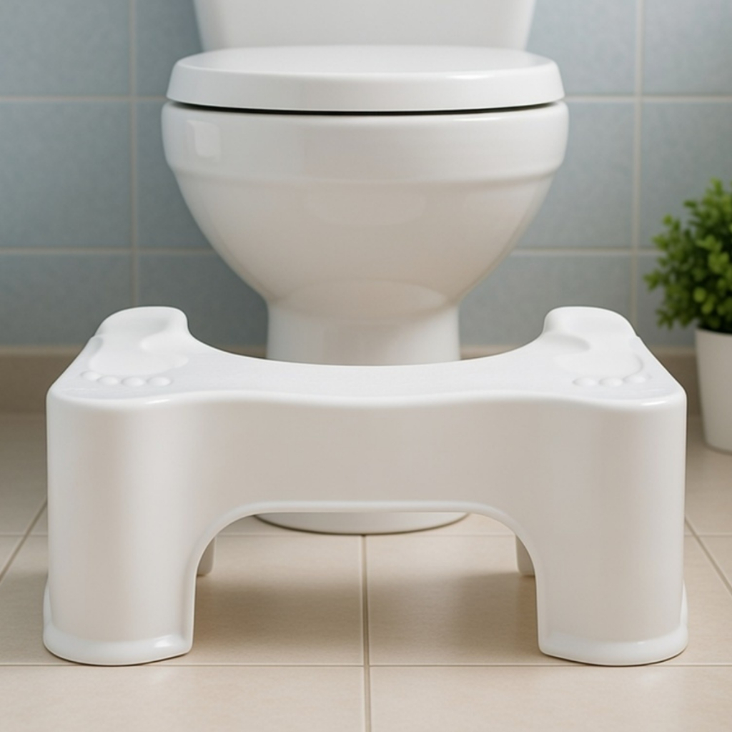 Banquinho Para Vaso Sanitário Ergonômico Branco Antiderrapante Apoio Para os Pés