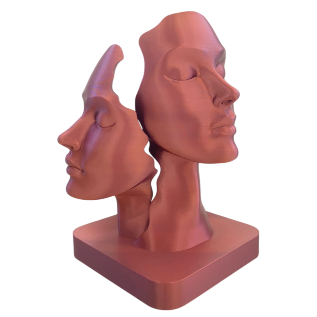 Escultura Abstrata De Rostos Estátua Decoração Contemporânea
