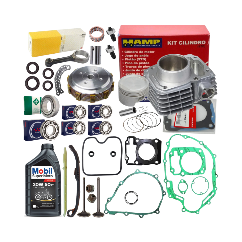 Kit Cilindro Motor Hamp Original Fan 125 2009 Válvulas Biela