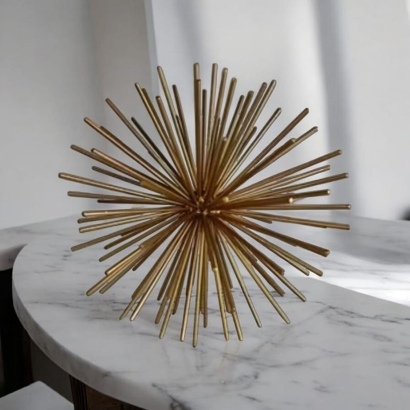 Escultura Ouriço decorativo de metal 20 cm — imagem 2 de 2