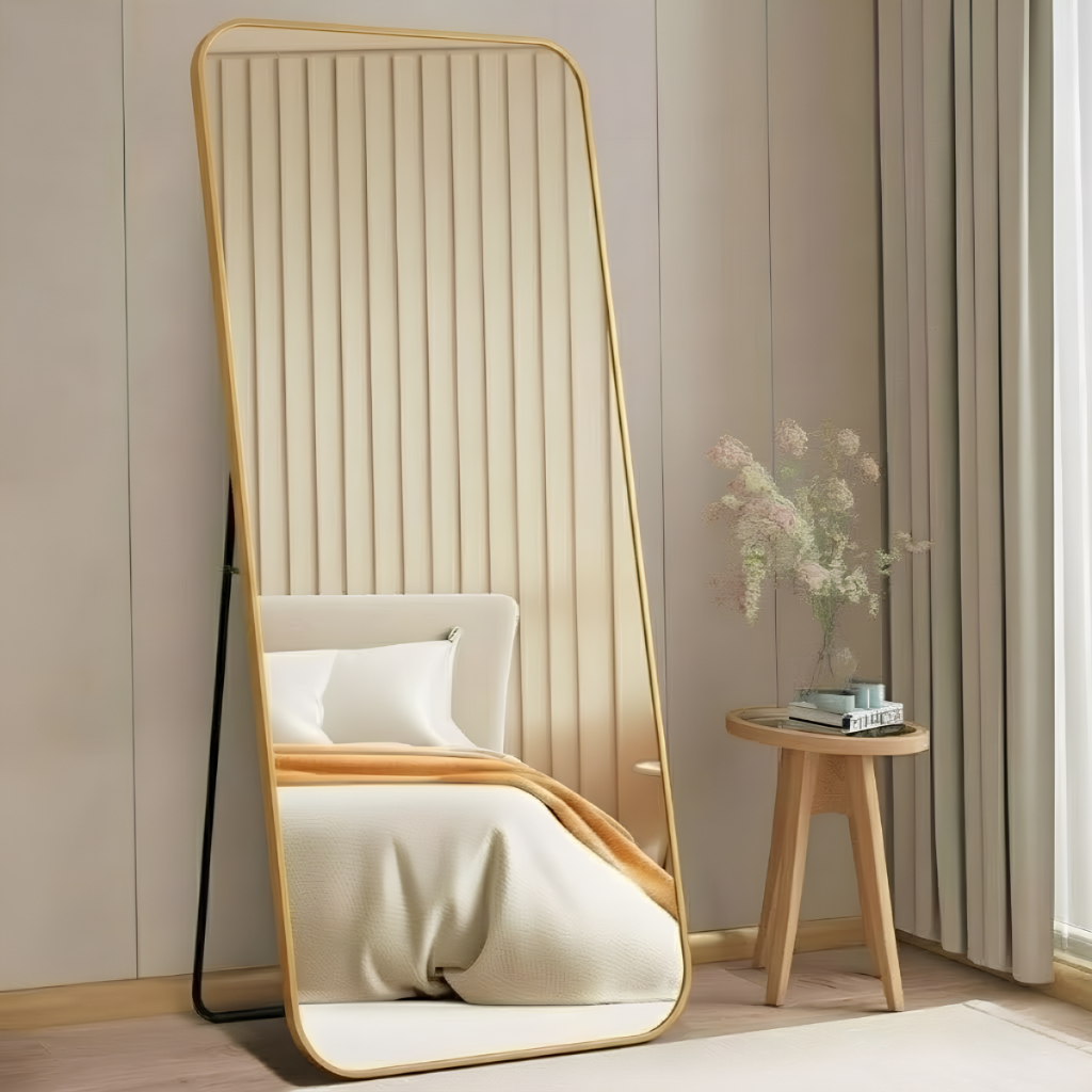 Espelho Retangular Grande Corpo Inteiro 170x70cm Com Moldura Alumínio Para Quarto Sala Decorativo em Oferta na Shopee