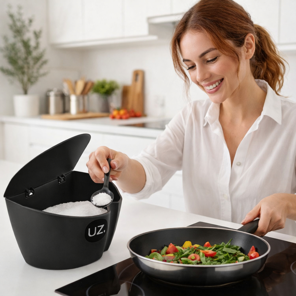 Saleiro Porta Sal Temperos Condimentos Tampa 500ml Organização Bancada Cozinha Uz145 Preto Uz Utilidades — R$ 13,90 em Shopee