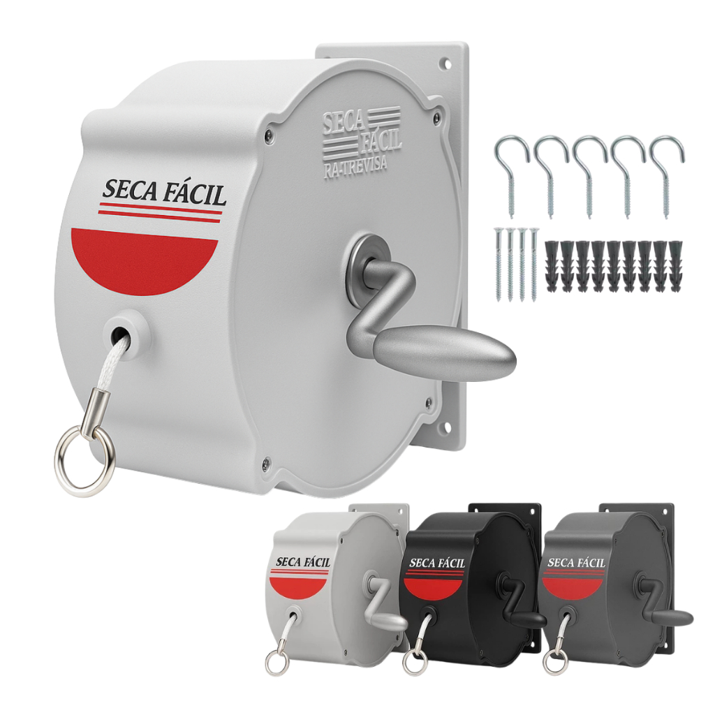 Varal Retrátil Recolhível Parede Seca Fácil 30m casa apartamento em Oferta na Shopee