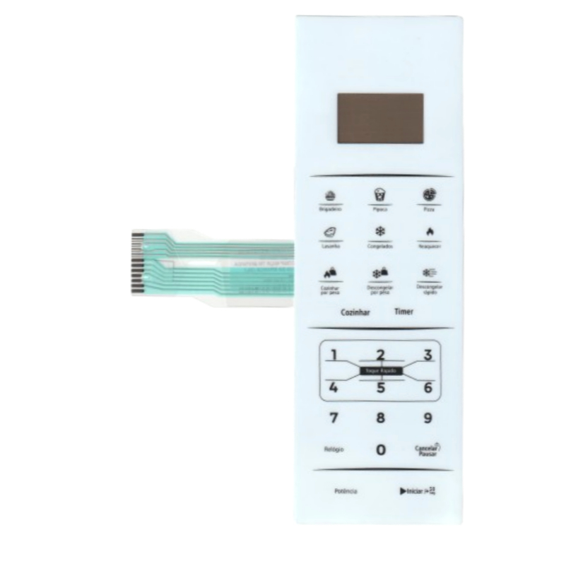 Teclado Membrana para Forno Microondas Britania BMO 28BB BRANCA (25,4 8,4CM)