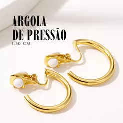 Argola de Pressão 1,50 cm – Par | Produto Brasileiro | Conforto sem Furo