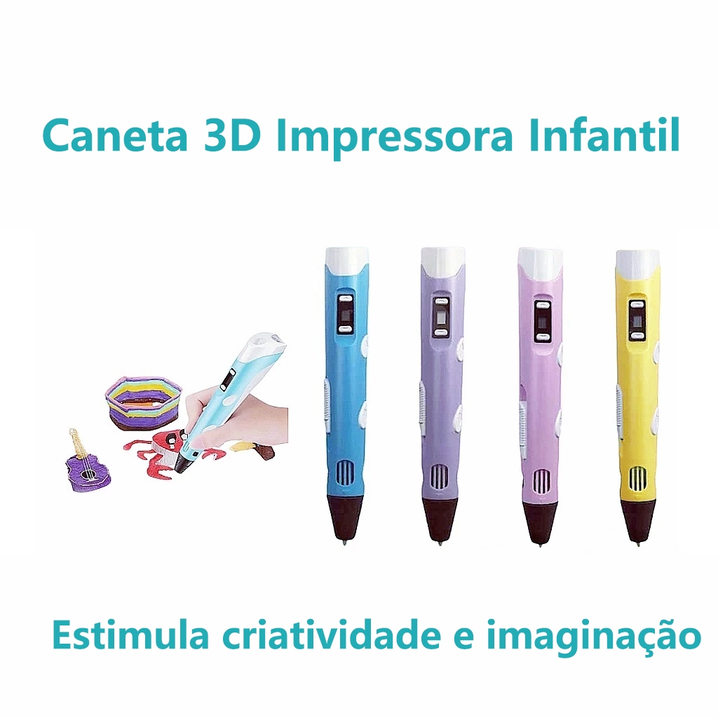Conjunto De Canetas 3D Caneta De Impressão Pintura Desenho 3D DIY  Seguro Para Crianças Presente