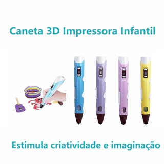 Caneta 3D Impressora Infantil Pintura Desenho DIY Refil Filamento Plástico Presente Crianças em Oferta na Shopee
