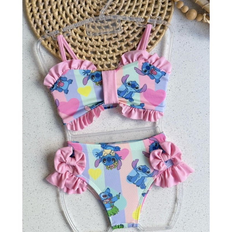 Biquíni estampaso infantil laço 02 ao 10
