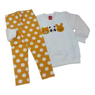 CONJUNTO INFANTIL MENINA MOLETOM FLANELADO CASACO + LEGGING KYLY  1-2-3-4-6-8 em Oferta na Shopee