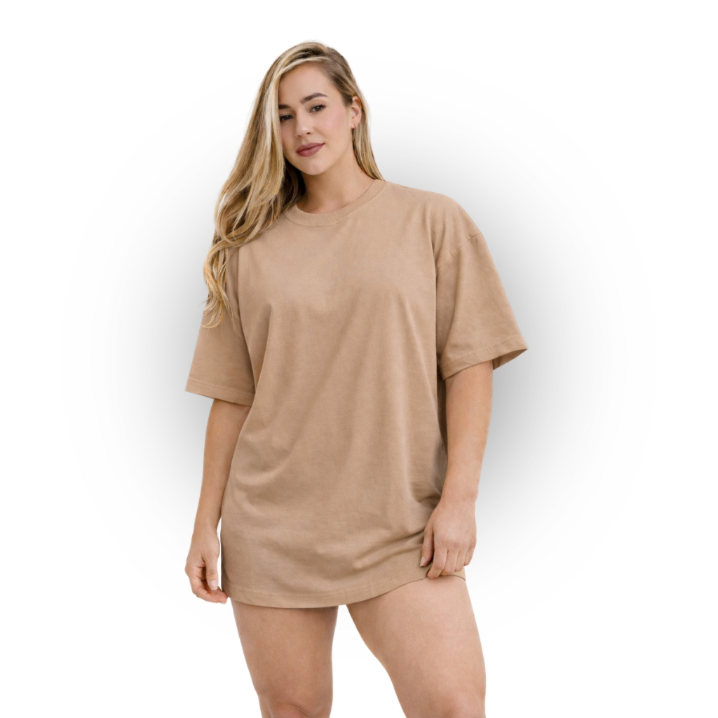 Camiseta Oversized Feminina 100% Algodão Premium Soltinha Confortável Estilo Streetwear em Oferta na Shopee