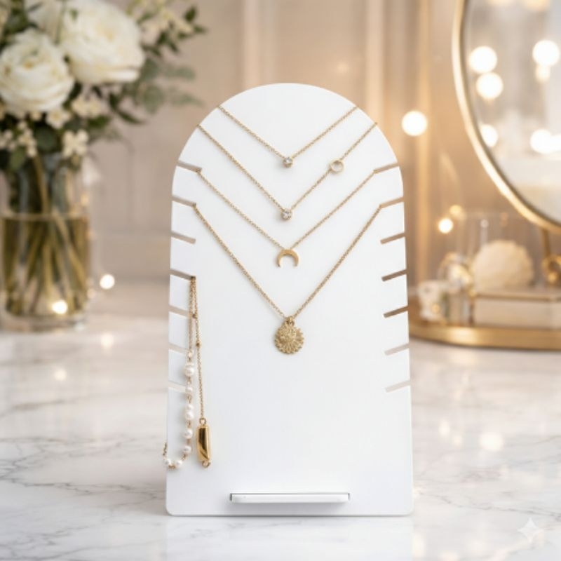 Porta Colar Expositor de Colares Organizador de Joias Mostruário Bijuterias em MDF Suporte Premium