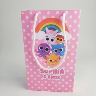 40 Sacolinhas Personalizadas Festa Bolofofo Personalizado Com Nome e Idade Bolo fofo Bolofofos Rosa em Oferta na Shopee