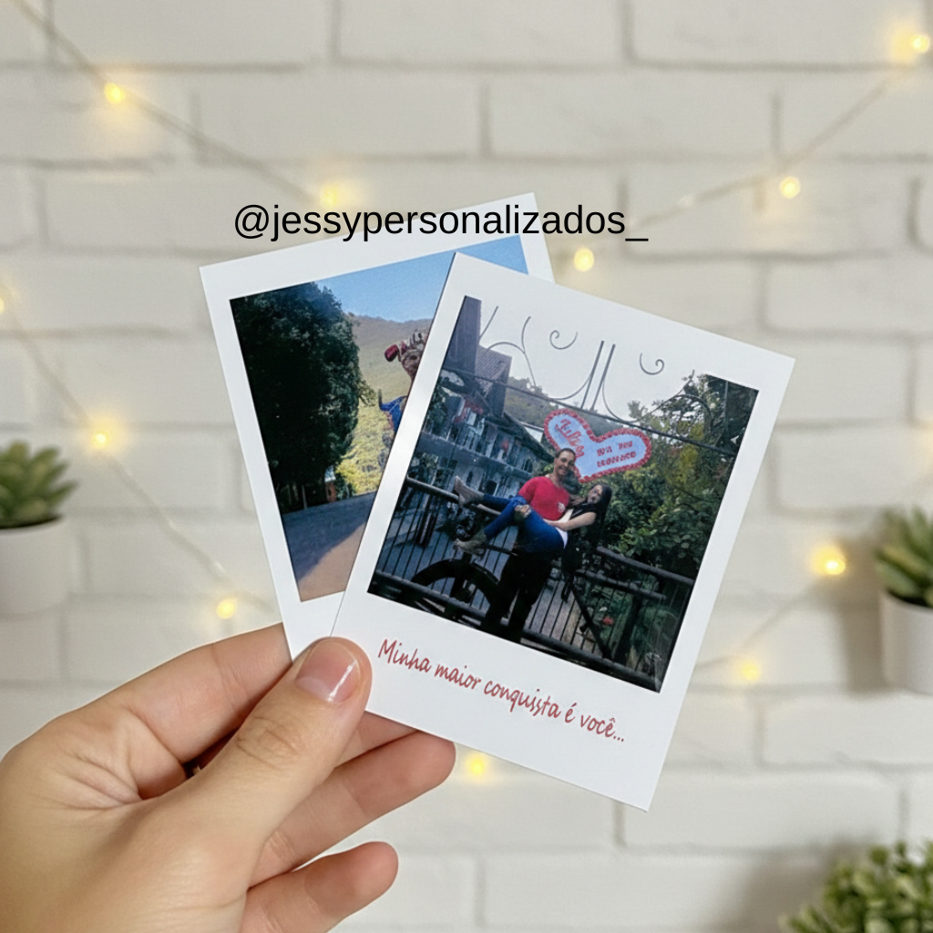 Imã de Geladeira Personalizado Foto Polaroid - Lembrancinha - Presente Criativo - Casamento -Aniversário Festa ROMÂNTICO