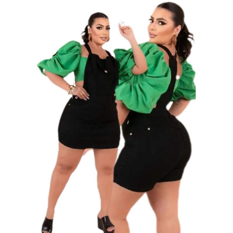 Jardineira Short Saia Plus Size Macacão Curto Plus Size Salopete Feminina Macaquinho Jardineira Jeans
