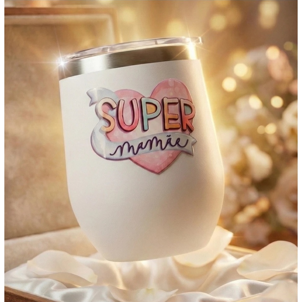 Presente Mãe Copo Térmico Arte DTF UV Super Mamãe | Café, Tereré e Drinks em Oferta na Shopee