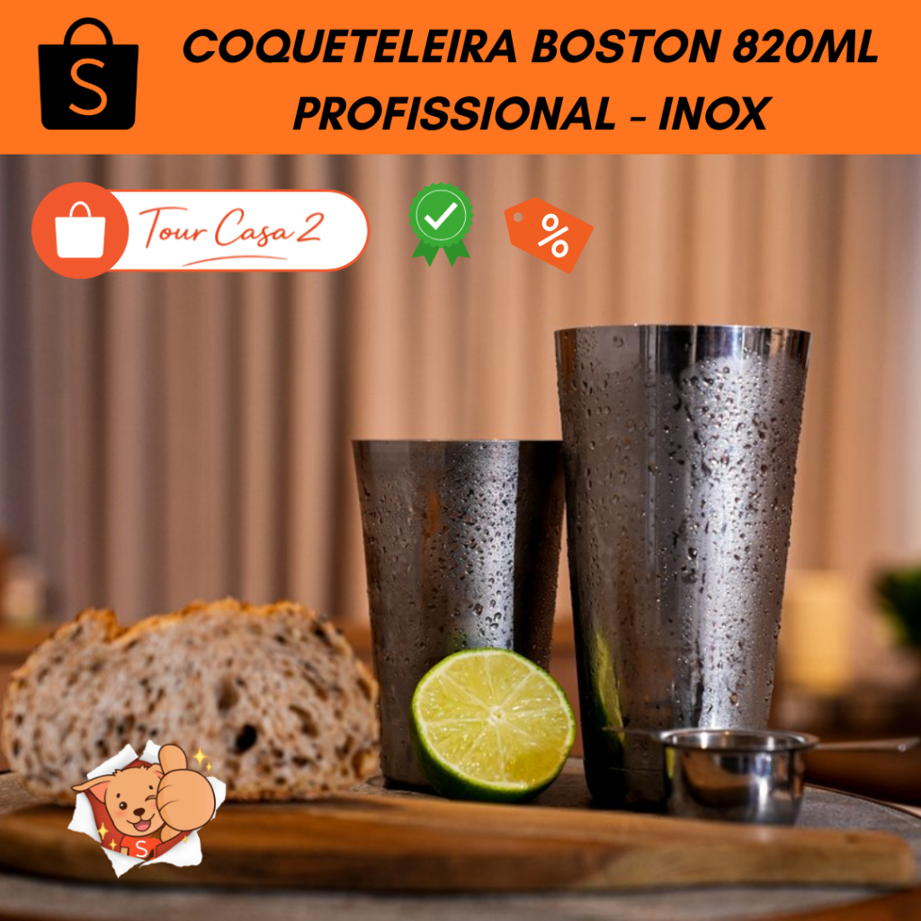 Coqueteleira Boston 820ml Inox Profissional Tin On Tin Bartender Drinks