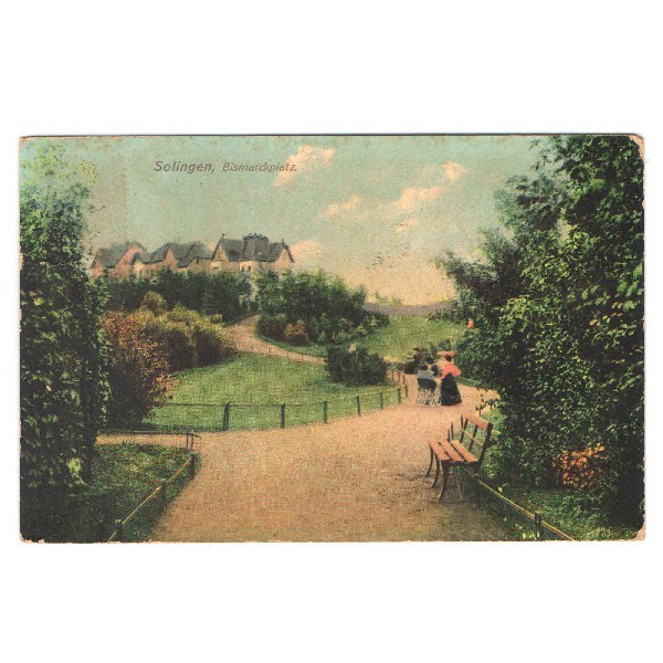 Cartão Postal com a Bismarckplatz em Solingen - Alemanha