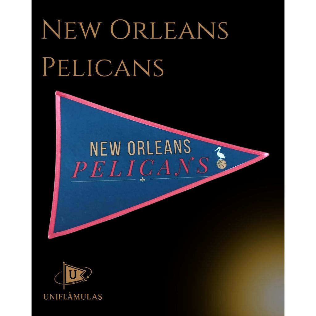 Flâmula New Orleans Pelicans 20x30 cm Decorativa | NBA Basquete