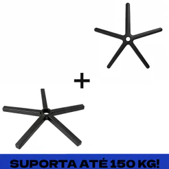 Upgrade Base Cadeira Gamer Reforçada de Aço Suporta até 150kg + Capa