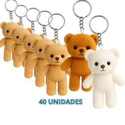 Chaveiro Ursinho Fofo 10/20/30/40 Unidades Acessório Para Bolsa Mochila Lembrancinhas