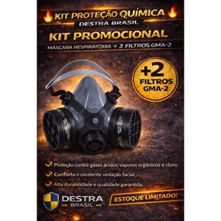 KIT Respirador 1/4 Facial Mig12- S/F + 2 pcs Filtros VO - (Vapor Organico) em Oferta na Shopee