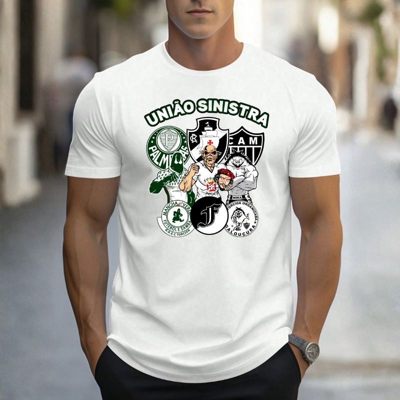 Camisa União Sinistra Palmeiras,Vasco e Galo - Camiseta Torcida Organizada Mancha Verde e Galoucura